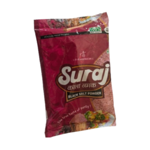 Authentic Himalayan black salt powder, traditionally processed to retain its signature sulfurous aroma and health benefits.
