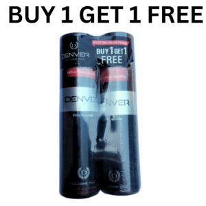 Elevate your grooming routine with Denver Black Code Talc – a premium men’s body powder infused with an intense black musk fragrance. This limited BOGO offer gives you double the freshness!