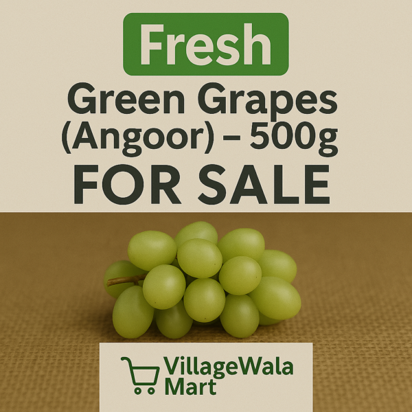Enjoy nature’s candy! Our farm-fresh green grapes are handpicked at peak ripeness for a crisp, sweet-tangy flavor. Perfect for snacking, fruit salads, or healthy desserts.