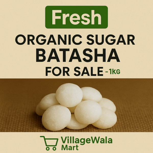 Handcrafted using organic sugarcane juice and traditional techniques, these batashas (sugar drops) offer a crisp, mildly sweet bite perfect for rituals and mindful snacking. Free from chemicals, artificial whiteners, or synthetic hardening agents.