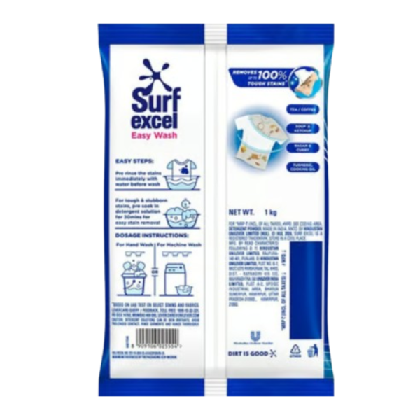 Surf Excel Easy Wash detergent powder revolutionizes laundry day with its innovative low-suds formula that works effectively in all water types. Specially designed for Indian washing conditions, this 1kg pack delivers superior cleaning without wasting water.