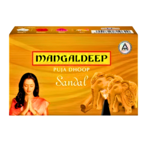 Mangaldeep Sandal Dhoop (32g) – India's Most Trusted Spiritual Fragrance Pure Sandalwood Bliss for Divine Connections